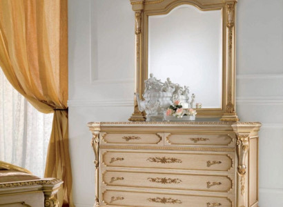 Group Dresser Mirror Sideboard Set Cabinets Bedroom Beige 2-piece