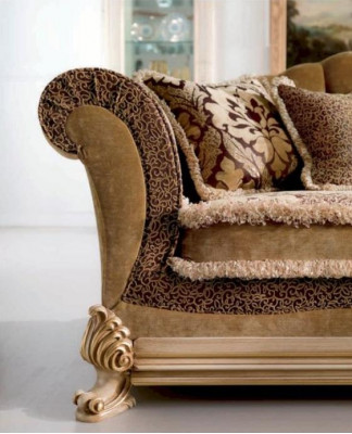 Three-seater sofa 3-seater sofas luxury living room furniture brown fabric