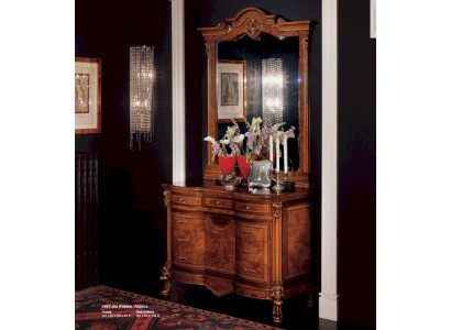 Group Dresser Mirror Vanity Table Console Table Brown Luxury Wood Set
