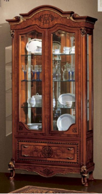 Showcase Cabinets Brown Display Cabinets Luxury Cabinet Glass Wood Living Room New