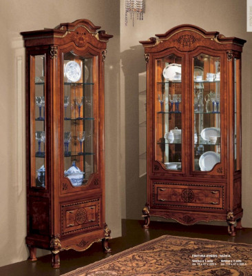 Showcase Cabinets Brown Display Cabinets Luxury Cabinet Glass Wood Living Room New