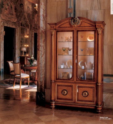 Showcase luxury cabinets display cabinets wooden living room furniture cabinet brown baroque style