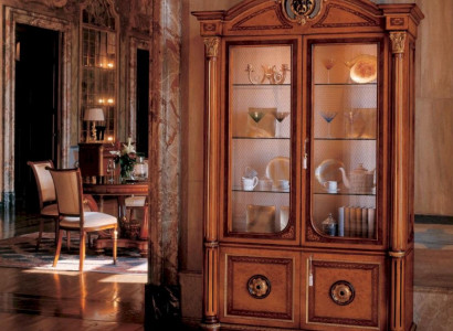 Showcase luxury cabinets display cabinets wooden living room furniture cabinet brown baroque style