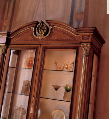 Showcase luxury cabinets display cabinets wooden living room furniture cabinet brown baroque style
