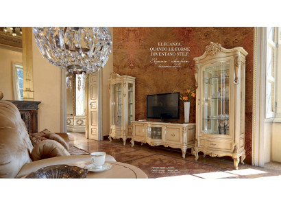 Showcase luxury cabinets wooden display cases living room furniture beige baroque