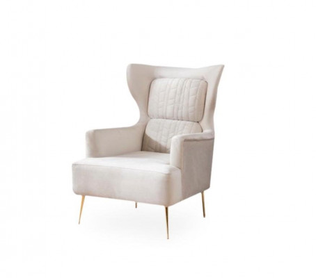 Armchair 1-Seater Sofa Textile Fabric Couches Upholstered Design Furniture New White