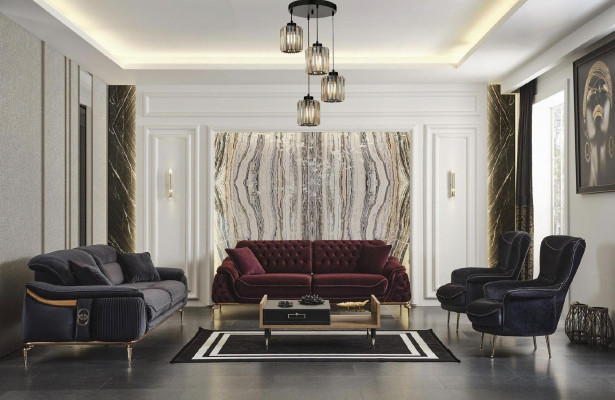 Design armchair textile living room black single-seater luxury armchair upholstery