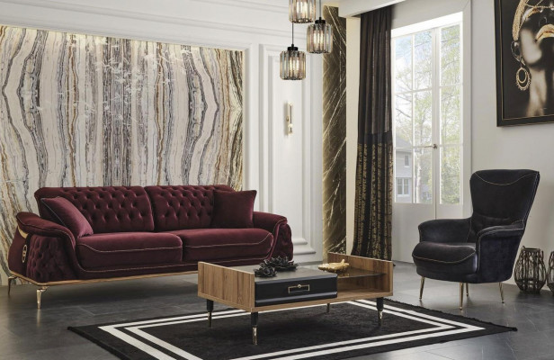 Design armchair textile living room black single-seater luxury armchair upholstery