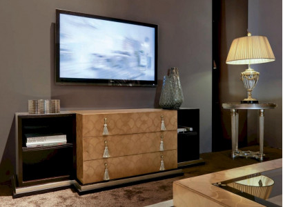 RTV Cabinet TV Stand Sideboard Lowboard Modern Brown Living Room