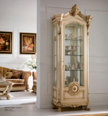 Display cabinets luxury showcases wood living room furniture gold cabinet