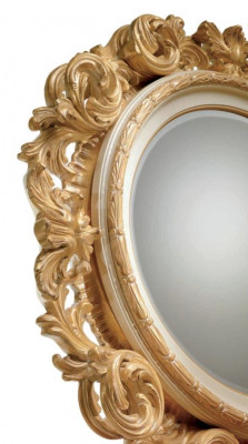 Wall mirror mirror luxury wood gold baroque bedroom oval 154x127