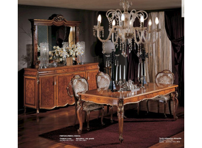 Dining table extendable corner wood large brown baroque dining room