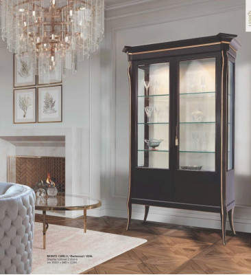 Display cabinets showcases luxury cabinet living room wood black glass
