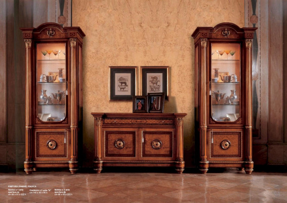 Display cabinet luxury cabinets showcases wood living room furniture glass brown