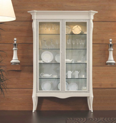 Luxury display cabinet with doors, cabinets, display case, living room, wood, white