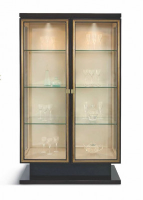 Display cabinets, showcases, luxury cabinet, living room, wood, glass, black