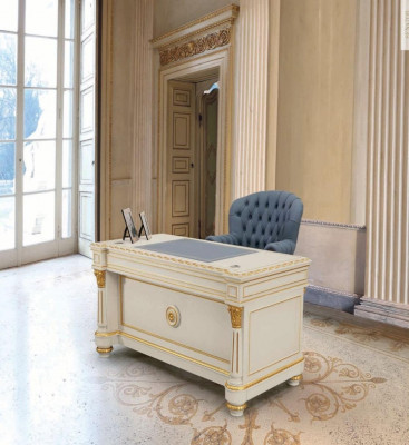 Elegant desk tables wood office office table style baroque white furniture