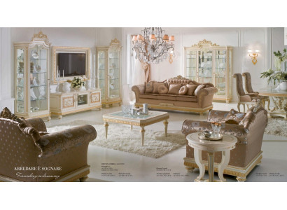 Armchair Luxury Seat Fabric 1-Seater Living Room Furniture Beige Baroque Wood