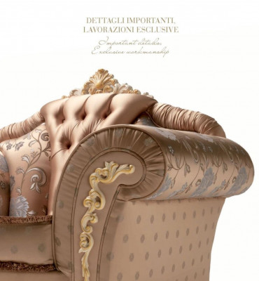 Armchair Luxury Seat Fabric 1-Seater Living Room Furniture Beige Baroque Wood