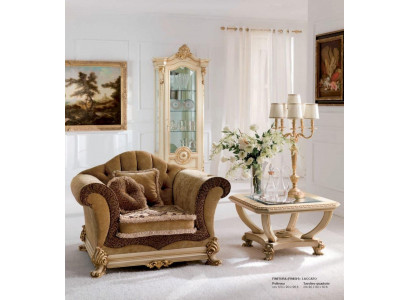 Armchair Luxury Seat Wingback Chair Upholstery Brown Living Room Furniture Baroque