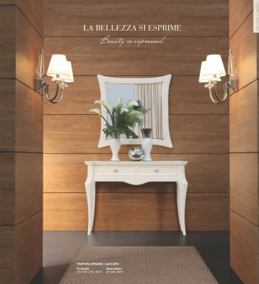 Dressing table and mirror console wood luxury white classic