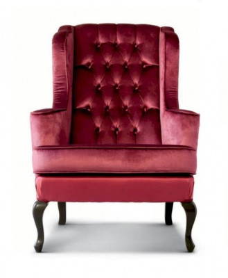 Armchair Luxury Seat 1 Fabric Red Chesterfield Living Room Furniture