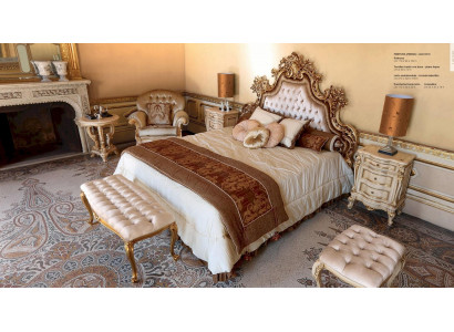 Luxury Ottoman Chesterfield Side Stool Gold Bedroom Fabric Beige