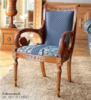 Dining room chair, chair, dining room armchair, luxury chair, fabric, blue