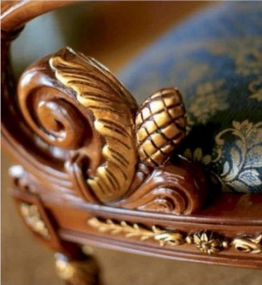 Dining room chair, chair, dining room armchair, luxury chair, fabric, blue