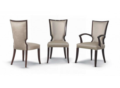 Chair with armrests dining chair kitchen chair wood fabric gray