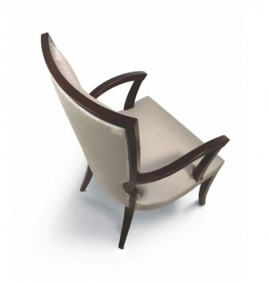 Chair with armrests dining chair kitchen chair wood fabric gray