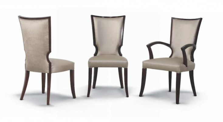 Chair without armrests dining chair kitchen chair wood fabric gray