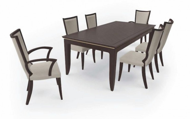 Chair without armrests dining chair kitchen chair wood fabric gray