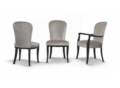 Chair without armrests dining chair kitchen chair wood gray fabric