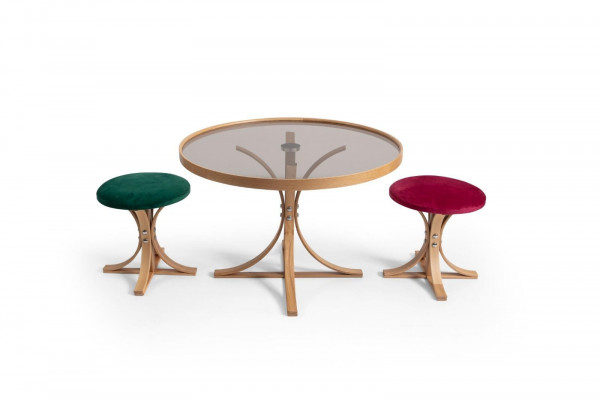 Living Room Set Coffee Table 2x Stool Luxury Furniture Table Coffee Modern