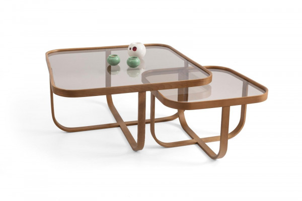 Brown Living Room Set 2x Coffee Tables Modern Design Designer Complete