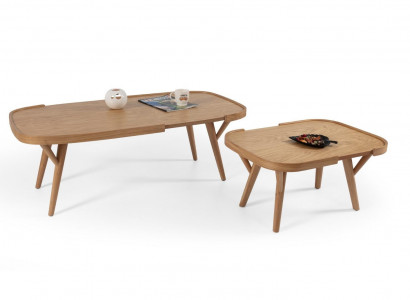 Living Room Set 2 pcs 2x Coffee Tables Designer Furniture Modern Complete Wood