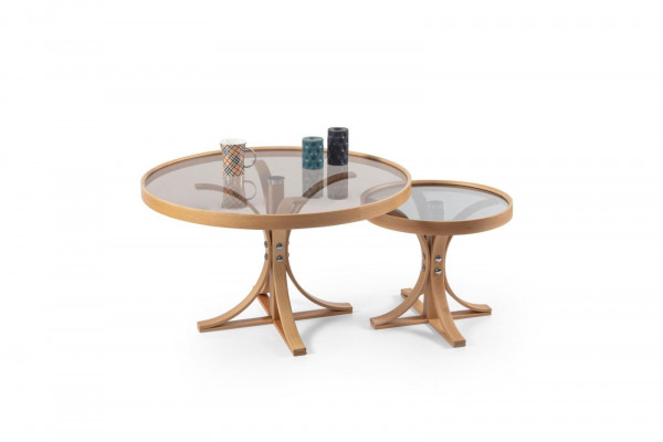 Designer 2x Coffee Tables Living Room Luxury Glass Complete Modern Furnishing