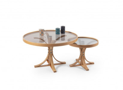 Designer 2x Coffee Tables Living Room Luxury Glass Complete Modern Furnishing