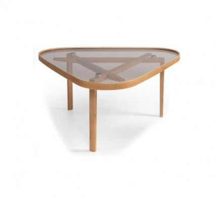 Designer coffee table, luxury furniture, modern glass table, furnishings.