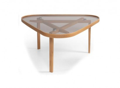 Designer coffee table, luxury furniture, modern glass table, furnishings.