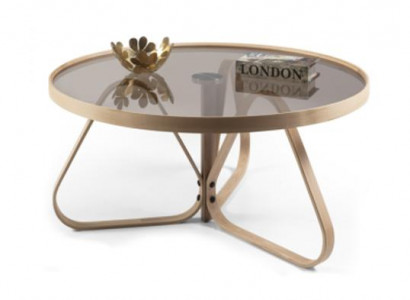 Designer coffee table luxury glass table round living room wooden table