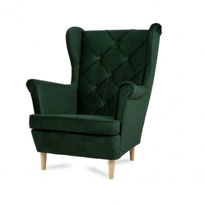 Chesterfield Armchair TV Couch 1 Seater Sofa Fabric Textile Wingback Chair