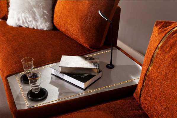Orange living room table-sofa designer armchair luxurious coffee table set