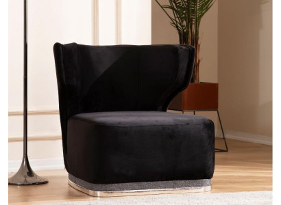 Modern upholstered armchair black recliner living room stainless steel feet