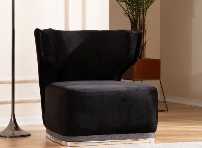 Modern upholstered armchair black recliner living room stainless steel feet