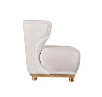 Designer White Armchair Living Room Comfort Armchair Upholstered Recliner Chair