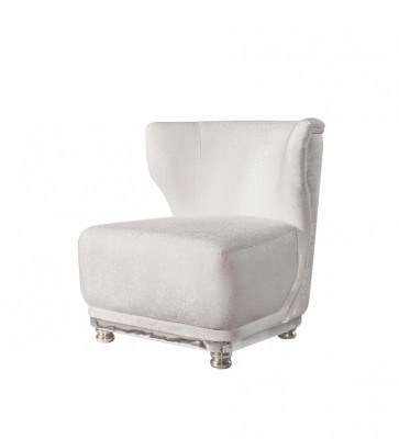 Exclusive White Upholstered Armchair Modern Living Room Furniture Recliner Chair