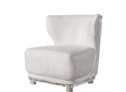 Exclusive White Upholstered Armchair Modern Living Room Furniture Recliner Chair