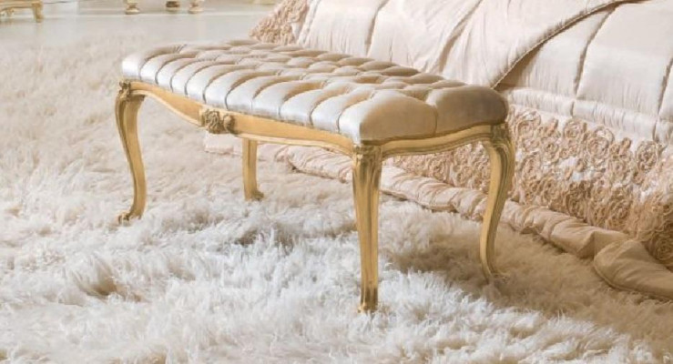 Chesterfield ottoman side stool luxury seat upholstery bedroom